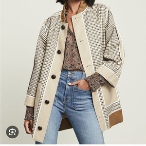 NWOT VERONICA BEARD Balan Mixed-Media Reversible Coat, size Medium